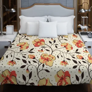 Ethnic Art Blossom Floral Pattern Duvet Cover