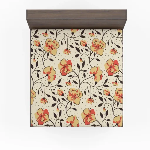 Ethnic Art Blossom Floral Pattern Fitted Sheet