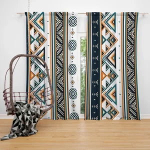 Ethnic Batik Ornamental Design Curtain