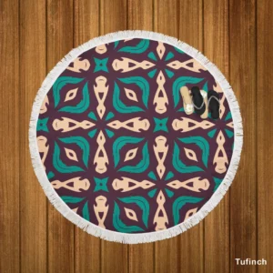 Ethnic Batik Pattern Round Beach Towel