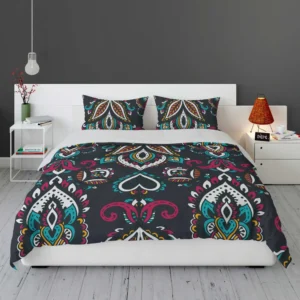 Ethnic Bohemian Attractive Black Pattern Bedding Set 1