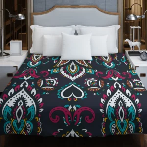 Ethnic Bohemian Attractive Black Pattern Duvet Cover