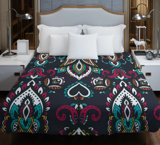 Ethnic Bohemian Attractive Black Pattern Duvet Cover