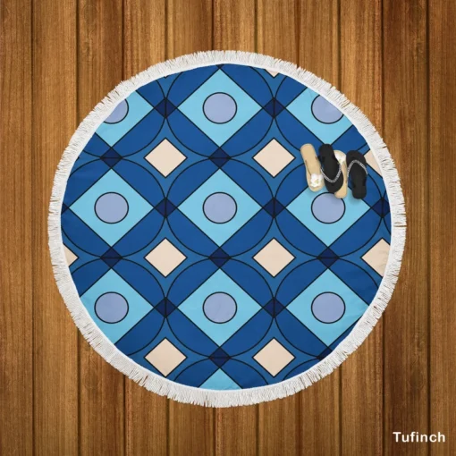 Ethnic Boho Pattern Round Beach Towel