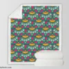 Ethnic Doodle Design In Retro Colors Sherpa Fleece Blanket