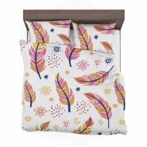 Ethnic Feather Boho Pattern Bedding Set 1