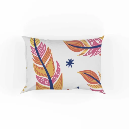 Ethnic Feather Boho Pattern Pillow Case