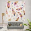 Ethnic Feather Boho Pattern Wall Tapestry