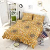 Ethnic Floral Design Bee Yellow Color Bedding Set