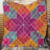 Ethnic Floral Mosaic Pattern Quilt Blanket