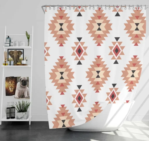 Ethnic Geometric Pattern Shower Curtain