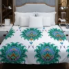 Ethnic Green Turquoise Pattern Duvet Cover