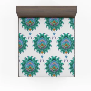 Ethnic Green Turquoise Pattern Fitted Sheet