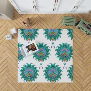 Ethnic Green Turquoise Pattern Rug