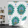 Ethnic Green Turquoise Pattern Shower Curtain