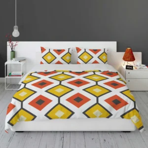 Ethnic Ikat Yellow Orange Bedding Set 1