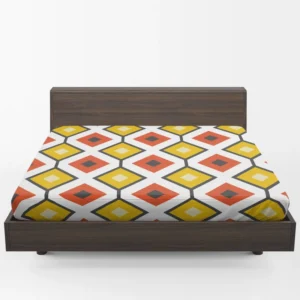 Ethnic Ikat Yellow Orange Fitted Sheet 1