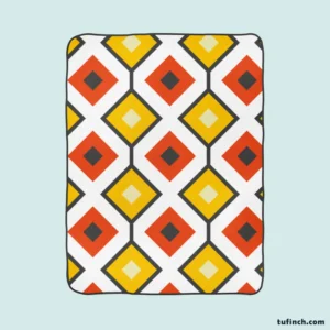 Ethnic Ikat Yellow Orange Fleece Blanket 1