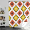 Ethnic Ikat Yellow Orange Shower Curtain