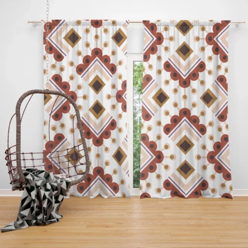 Ethnic Oriental Ikat Curtain