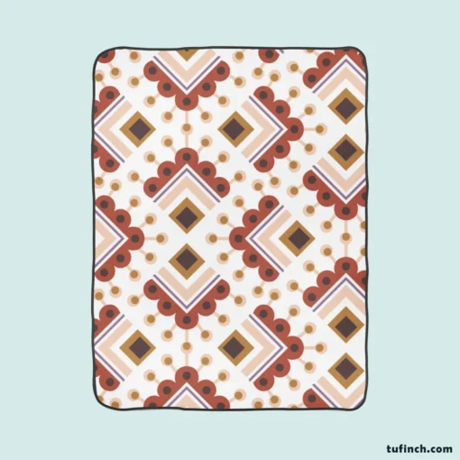 Ethnic Oriental Ikat Fleece Blanket 1