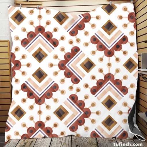 Ethnic Oriental Ikat Quilt Blanket