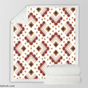 Ethnic Oriental Ikat Sherpa Fleece Blanket