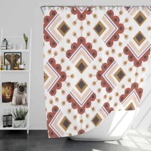 Ethnic Oriental Ikat Shower Curtain