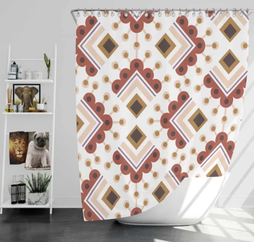 Ethnic Oriental Ikat Shower Curtain