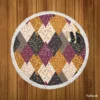 Ethnic Retro Triangle Pattern Round Beach Towel