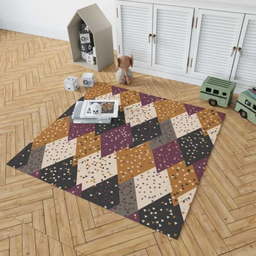 Ethnic Retro Triangle Pattern Rug 1