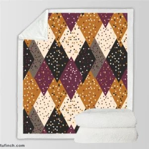 Ethnic Retro Triangle Pattern Sherpa Fleece Blanket