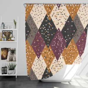 Ethnic Retro Triangle Pattern Shower Curtain