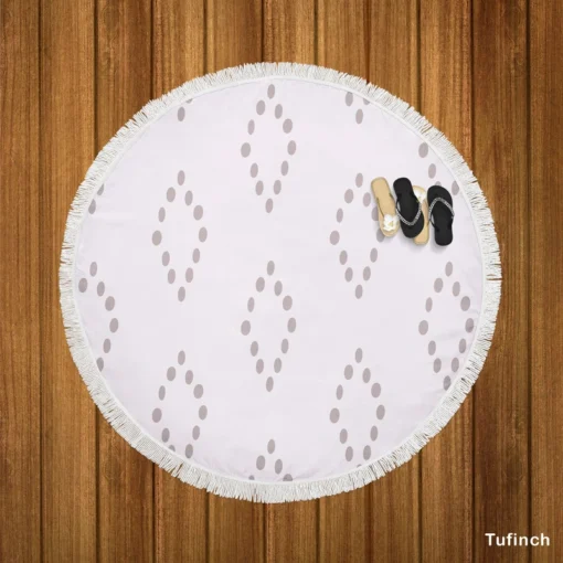 Ethnic Triangle Minimalist Pattern Round Beach Towel