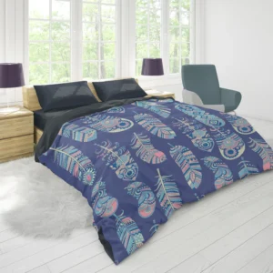 Ethnic Tribal Feather Background Duvet Cover 1