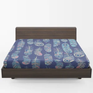 Ethnic Tribal Feather Background Fitted Sheet 1