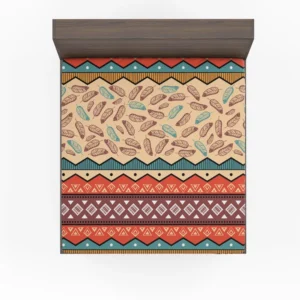 Ethnic Tribal Pattern Background Fitted Sheet