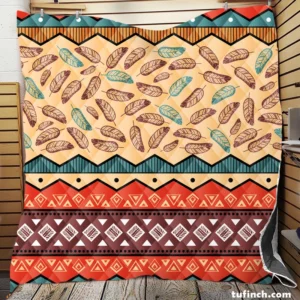 Ethnic Tribal Pattern Background Quilt Blanket