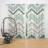 Ethnic Zigzag Chevron Motif Curtain