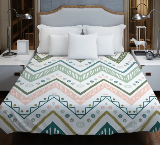 Ethnic Zigzag Chevron Motif Duvet Cover