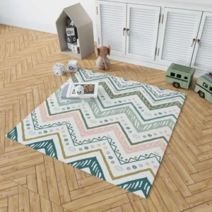 Ethnic Zigzag Chevron Motif Rug 1