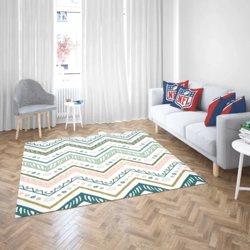 Ethnic Zigzag Chevron Motif Rug 2