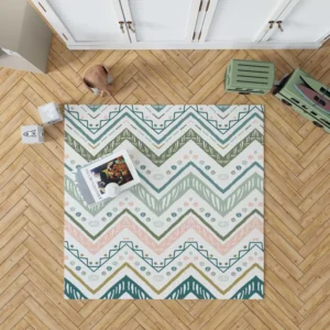 Ethnic Zigzag Chevron Motif Rug