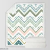 Ethnic Zigzag Chevron Motif Sherpa Fleece Blanket