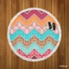 Ethnic Zigzag Pattern Round Beach Towel