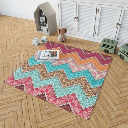 Ethnic Zigzag Pattern Rug 1