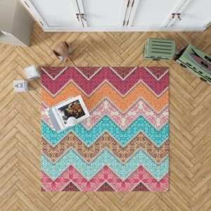 Ethnic Zigzag Pattern Rug