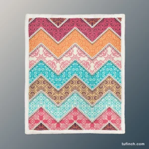 Ethnic Zigzag Pattern Sherpa Fleece Blanket 1