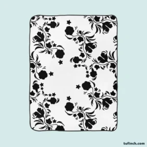 Ethno Pattern Boho Floral Design Fleece Blanket 1