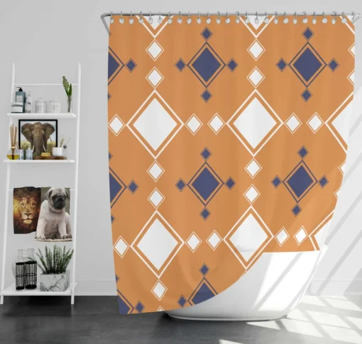 European Diamond Cut Pattern Shower Curtain